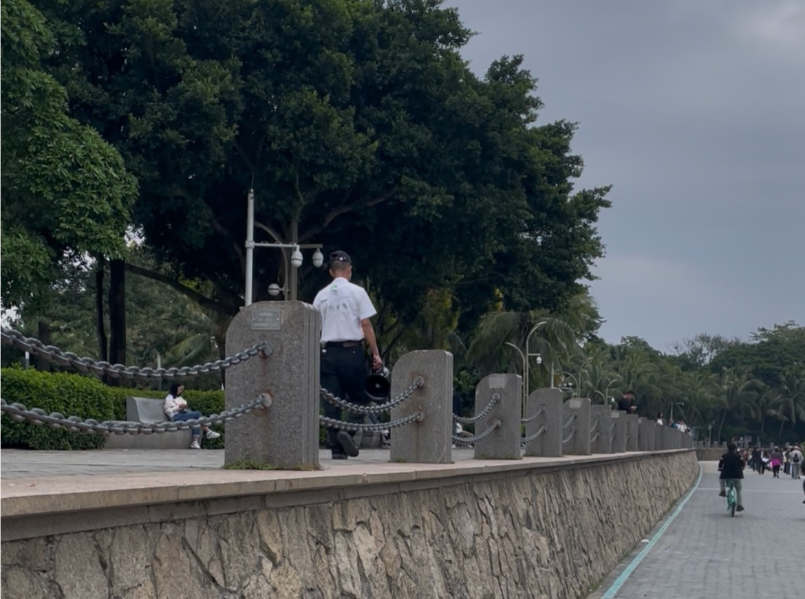 深圳湾公园现违规“锚鱼”，执法者与偷钓者上演“猫鼠游戏”