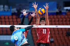 全运会 | 排球男子18岁以下组小组赛：江苏队胜广东队（5）