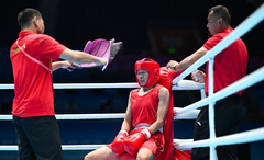 （全运会）（14）拳击——女子66公斤级八分之一决赛：杨柳晋级