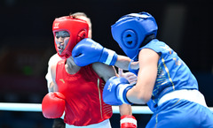 （全运会）（3）拳击——女子50公斤级八分之一决赛：吴愉晋级