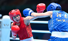 （全运会）（10）拳击——女子50公斤级八分之一决赛：吴愉晋级