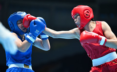 （全运会）（10）拳击——女子66公斤级八分之一决赛：杨柳晋级