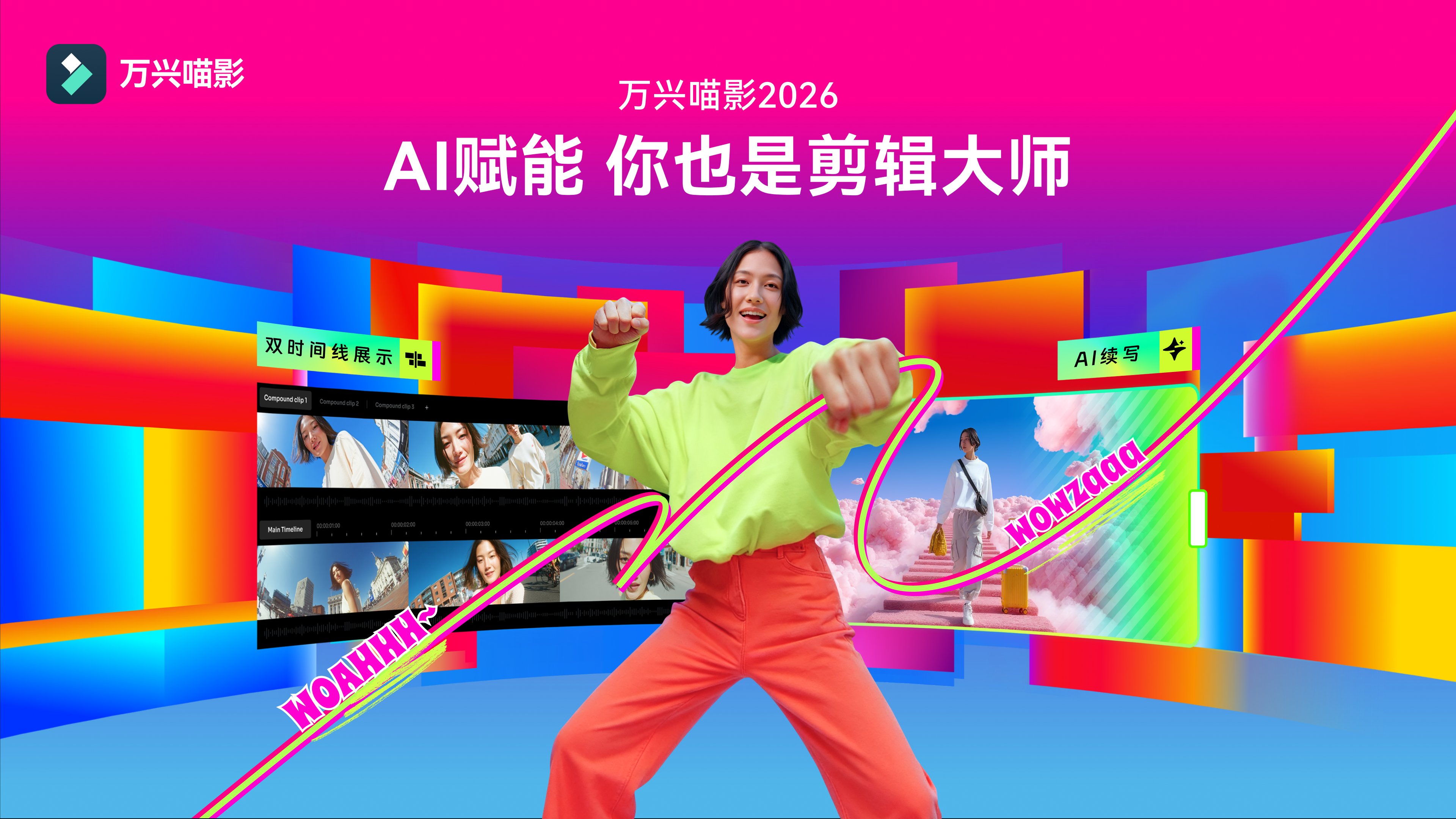 万兴喵影2026发布：创作流更AI、复杂编辑更智能，专业功能更易用