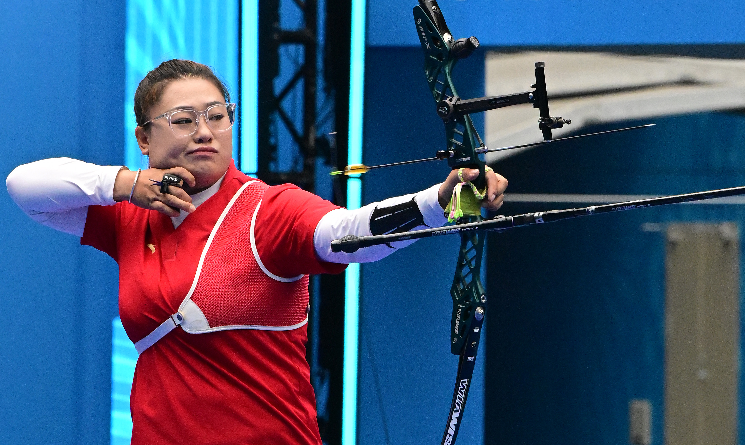 广东队晋级射箭男子反曲弓团体赛半决赛