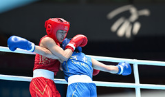 （全运会）（2）拳击——女子50公斤级八分之一决赛：吴愉晋级