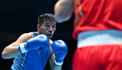 （全运会）（2）拳击——男子71公斤级八分之一决赛：王培成晋级