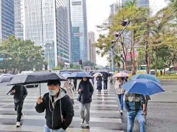今日下午深圳将渐转偏北风,气温逐渐下降到15℃左右