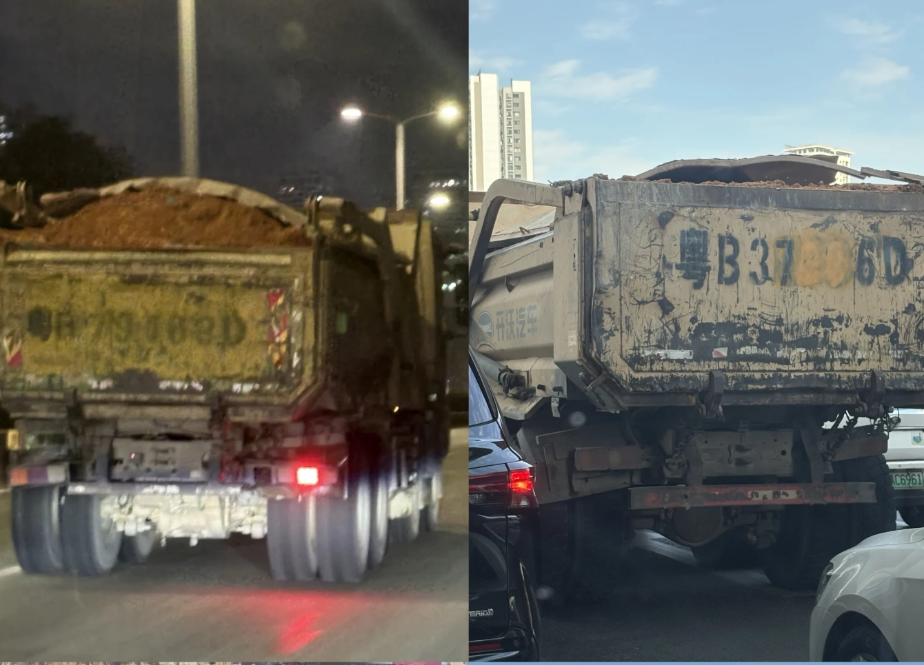 牌号污损就像“马赛克” 深圳泥头车乱象须治理