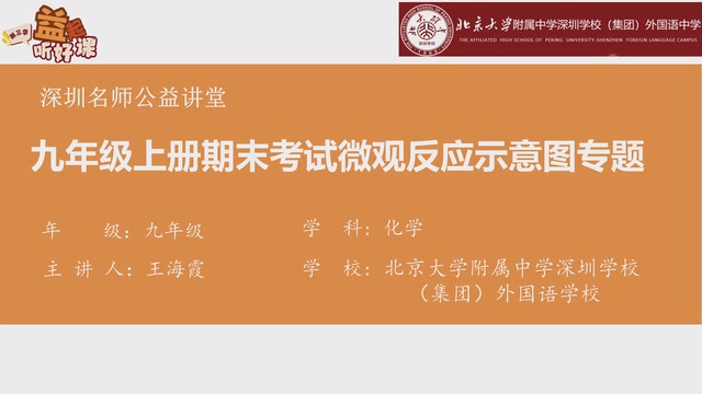 深圳名师公益课堂| 初三化学 • 微观反应示意图专题