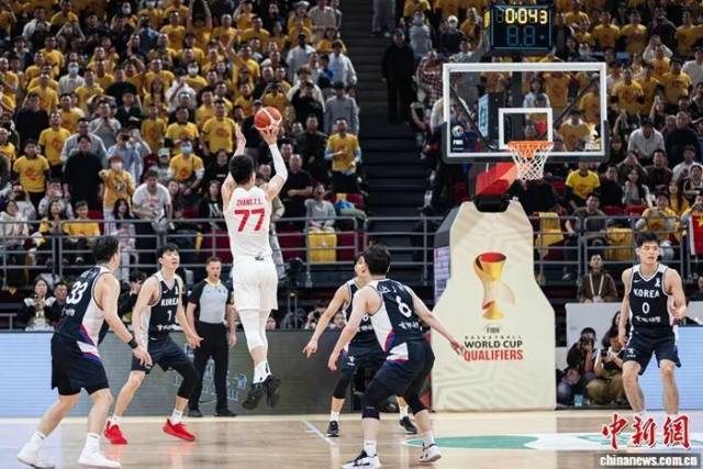 张镇麟在世预赛中韩首场对决中发挥出色。中新网记者 刘星晨 摄