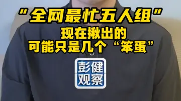 彭健观察 | “全网最忙五人组”：现在揪出的，可能只是几个“笨蛋”