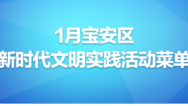 2026年1月份宝安区新时代文明实践中心（所、站）活动菜单