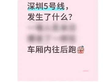 深圳地铁通报：一乘客因情绪失控导致周围乘客避让，已被带离进行安抚