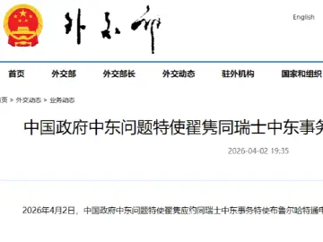 中国政府中东问题特使翟隽同瑞士中东事务特使布鲁尔哈特通电话