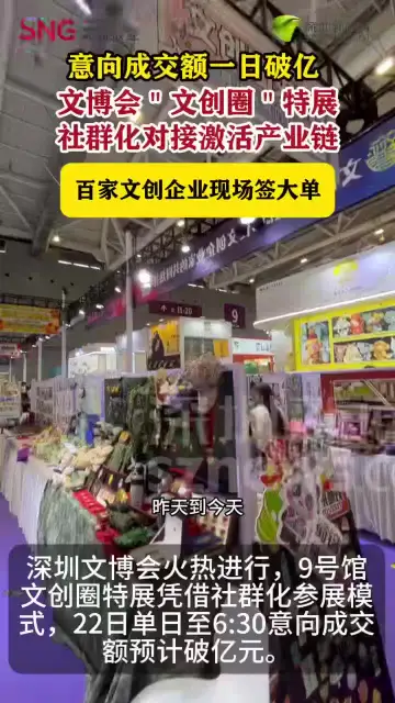 意向成交额一日破亿 文博会“文创圈”特展社群化对接激活产业链 百家文创企业现场签大单