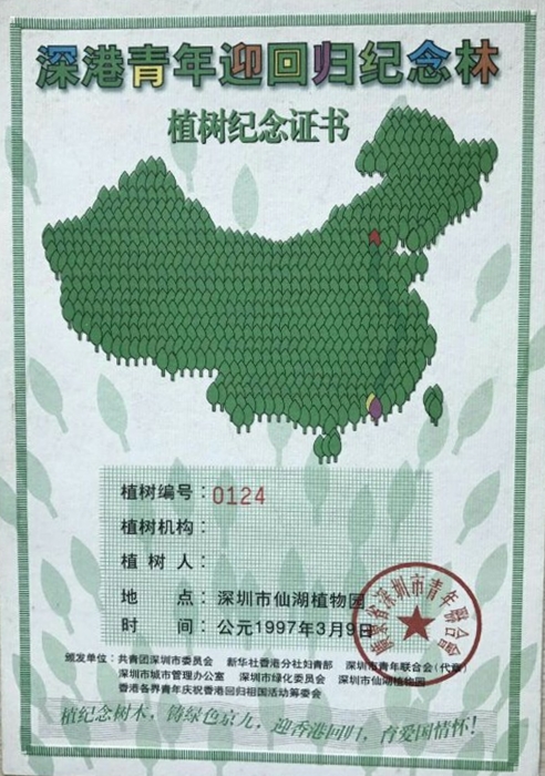 20年了，他们仍珍藏着当年的植树证书