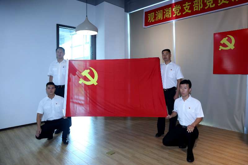 建军节这天，观澜湖党支部近120名党员在党旗下集结