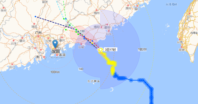 “玛娃”3日夜间将登陆汕尾 深圳有暴雨到大暴雨