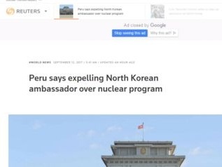 秘鲁外交部发布公告：限朝鲜大使5日内离境