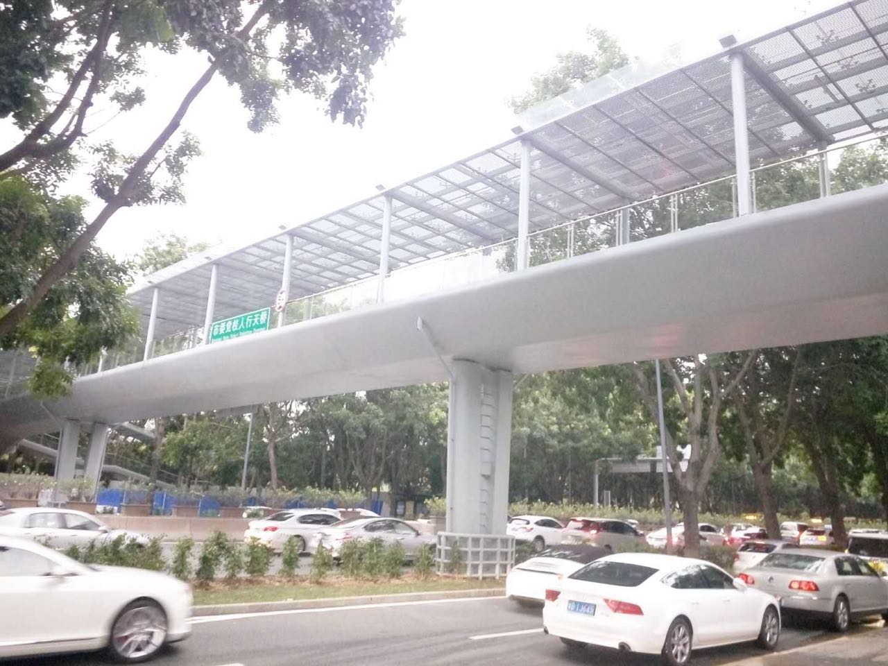 香蜜湖路香蜜公园人行天桥开通