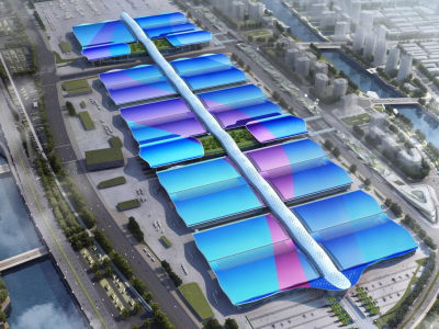 深圳国际会展中心钢结构主体屋面施工启动