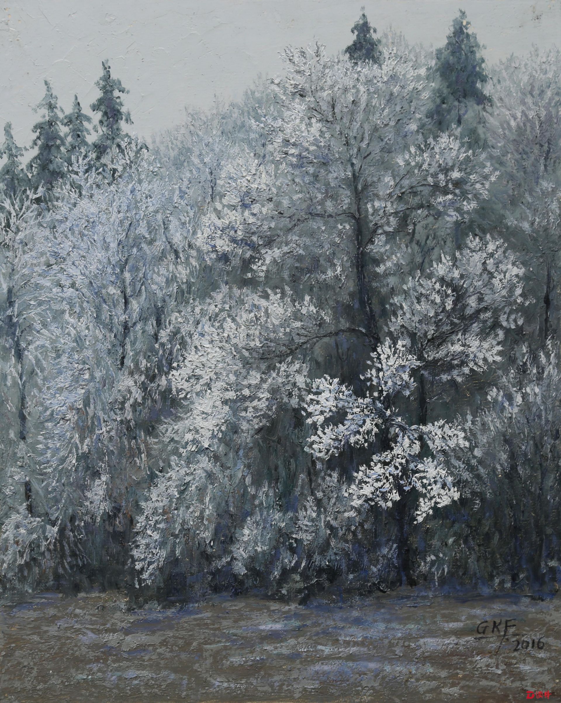 看展｜夏日凉意，顾孔锋油画作品展呈现雪中美景