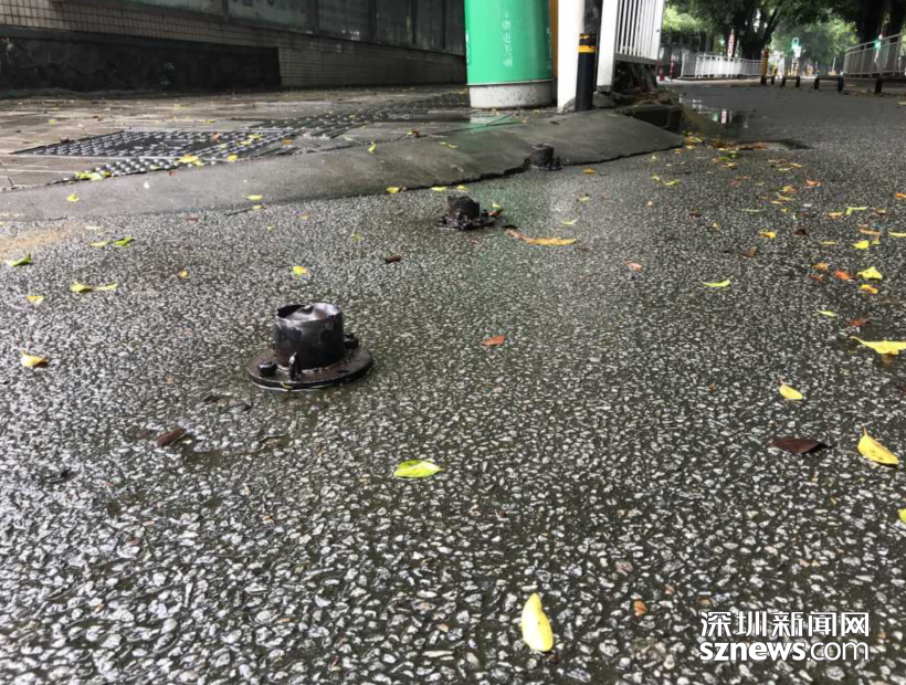 福田区景龙小学旁边有“坑爹”的路桩残留！该谁管？