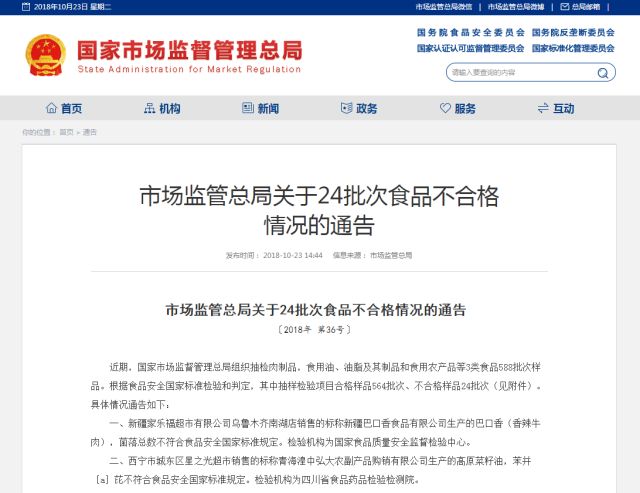 注意！家乐福、华润万家、物美等有食品被检出不合格
