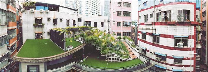 深圳首个城中村屋顶海绵城市建设项目“冈厦1980”华丽变身