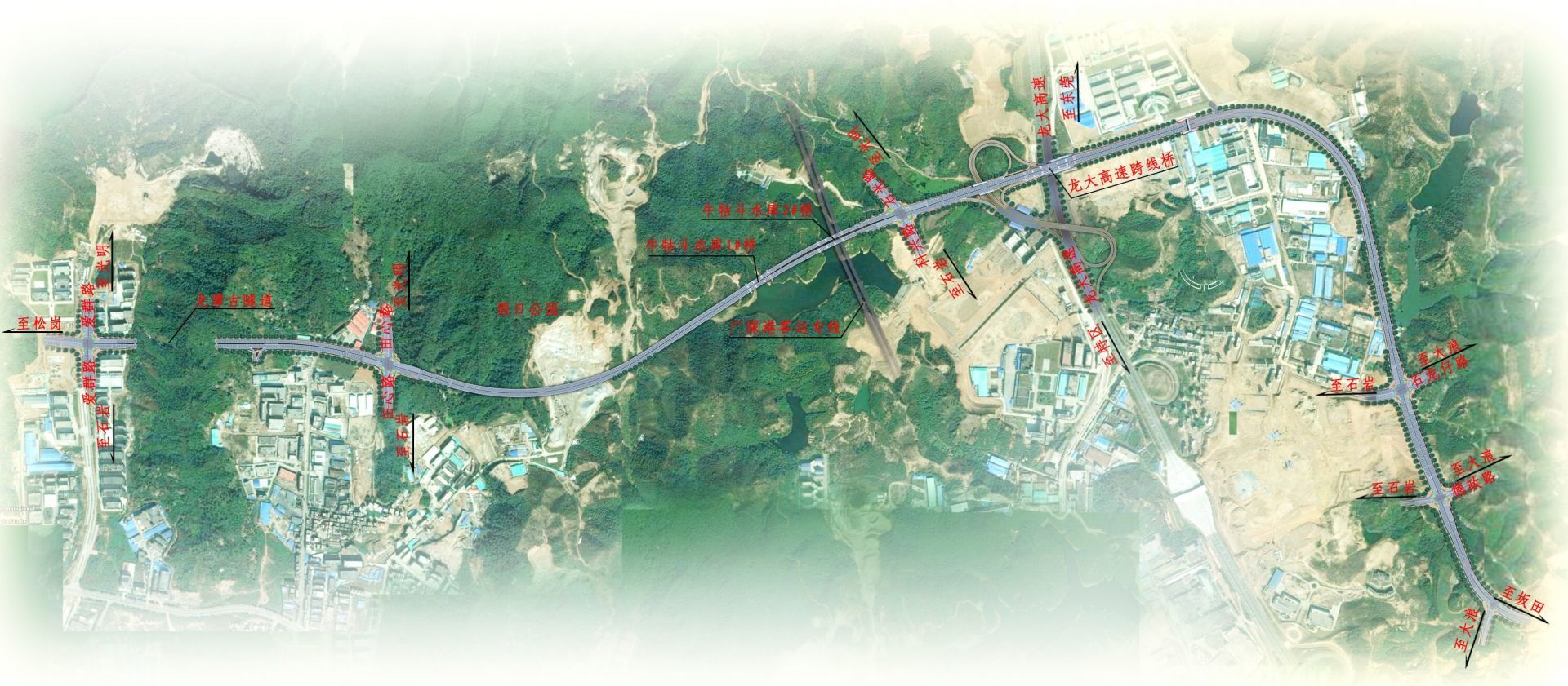 连接东西，石岩外环路主线已通车！明年春节前将全部完工
