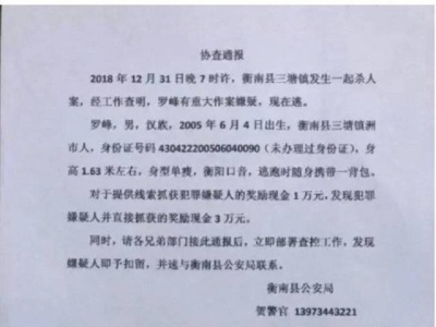 衡南县通报13岁学生锤杀父母案：作案后逃逸，父母不治身亡