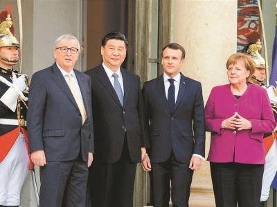 习近平同出席中法全球治理论坛闭幕式的欧洲领导人举行会晤