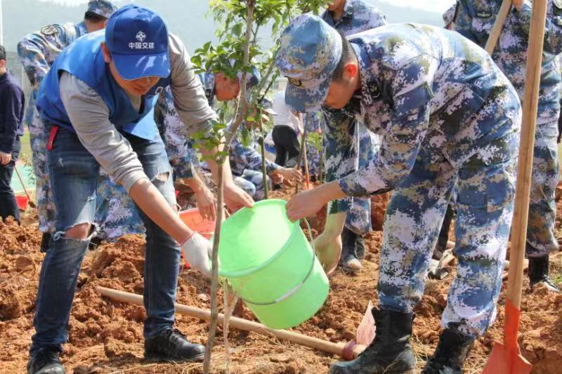 80多军民每人植树100棵！军地携手共建绿色军营