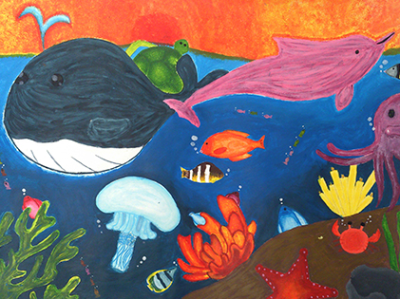 第五届粤港澳海洋生物绘画比赛获奖作品在珠海巡展义卖