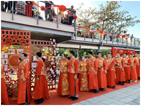 35对新人喜结良缘 2019香蜜公园集体自然婚礼举行 