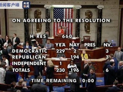 美国众议院投票通过弹劾总统调查程序