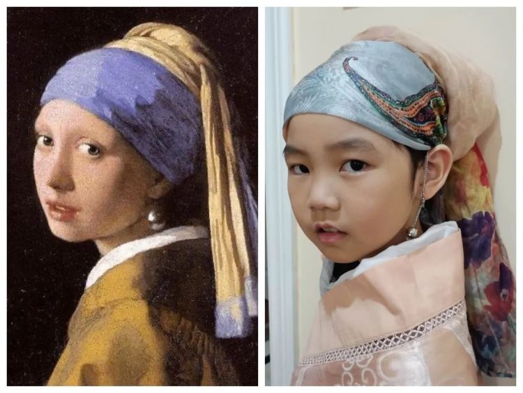 太有才了！龙岗五和小学学子宅家玩艺术cos世界名画