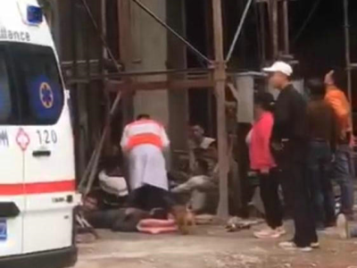潮州市潮安区一建筑工地升降机坠落 7人受伤送医院治疗