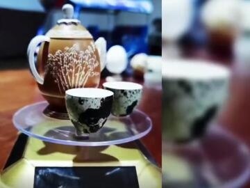 指尖芭蕾！甘肃民间艺人制作“蛋壳版”茶具