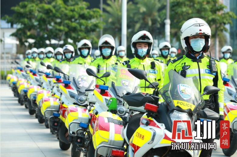 碳纤维头盔、北斗定位 增至245人 福田交警铁骑启动勤务升级试点