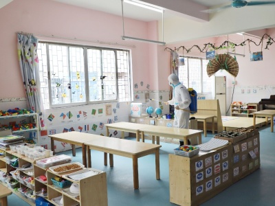 东莞幼儿园为6月2日开学做准备