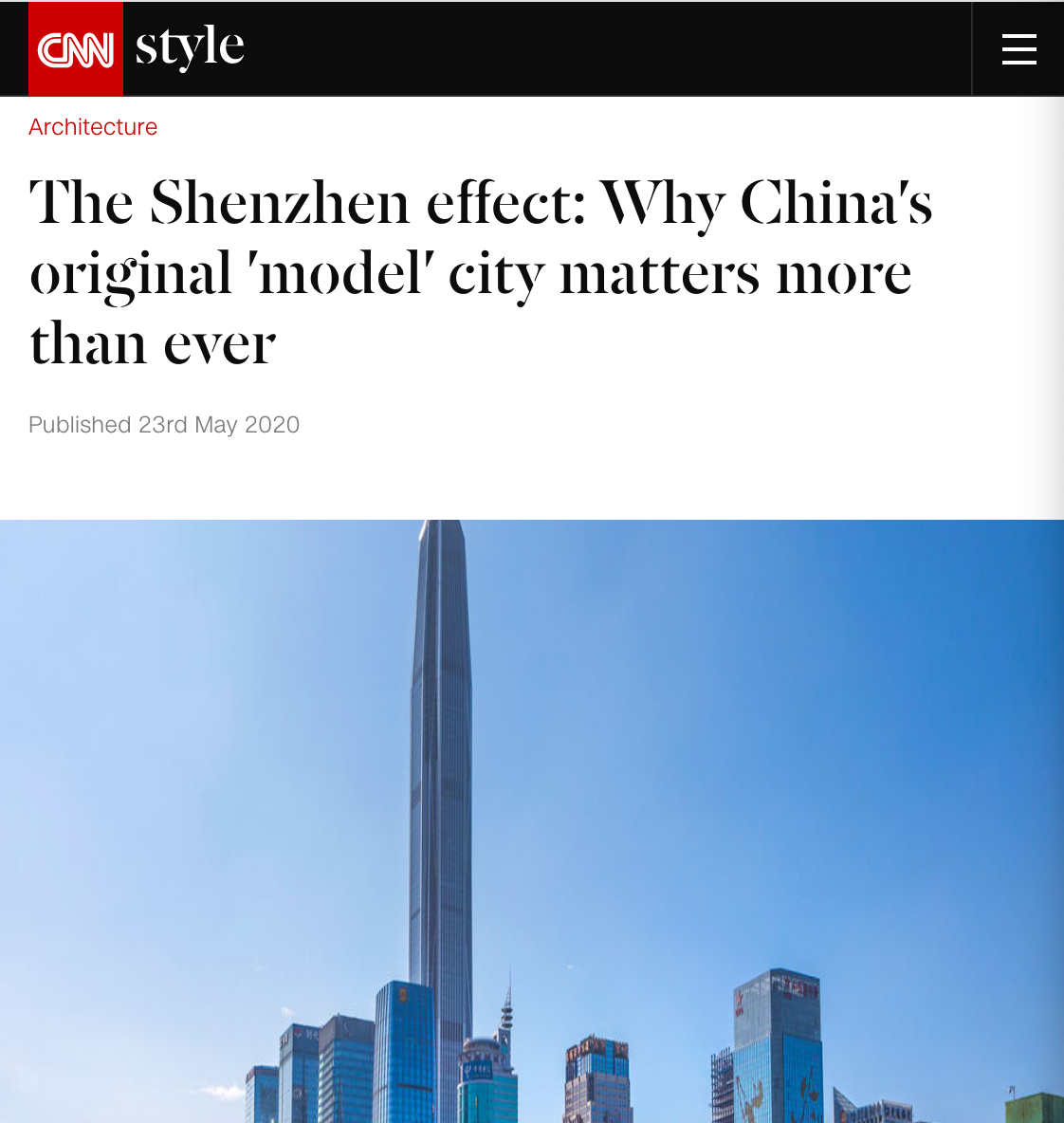CNN刊文：深圳效应，为何中国的“示范城市”作用前所未有