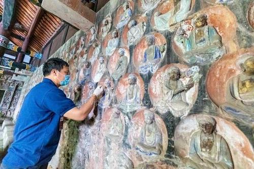 大足石刻小佛湾启动本体修复