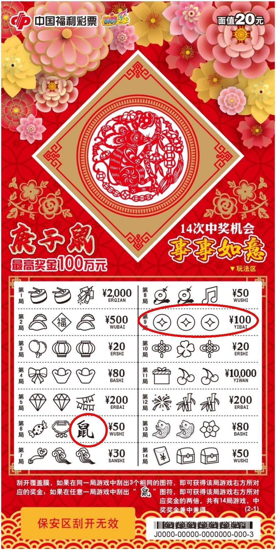 “庚子鼠20元”最高奖金100万元！深圳福彩还有百万豪礼大放送！