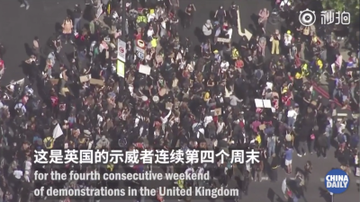 伦敦警方在近日示威中拘捕近230人