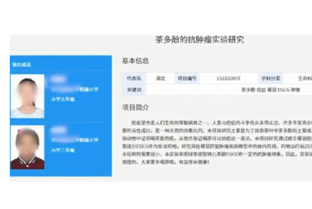 青少年科创赛又一研究癌症获奖作品遭质疑，武汉科技馆：在查