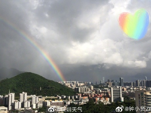 又见双彩虹！深圳的彩虹出现频率有点高啊～