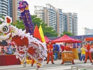 雄狮跃起迎国庆！中山市东区举行第二届武术龙狮交流赛