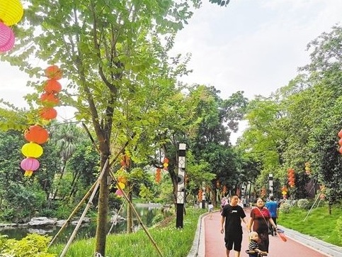 江门新会北园公园和马山公园装扮一新喜迎八方游客