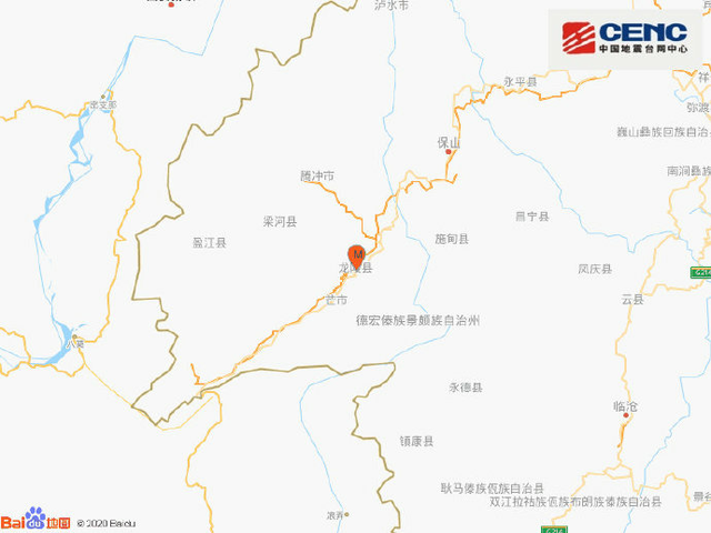 云南保山市龙陵县发生3.1级地震，震源深度8千米